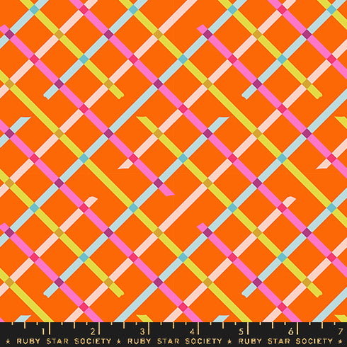 Washi Plus Off Grid Checks in Goldfish RS1104 14 - Ruby Star Society Sold by the Half Yard